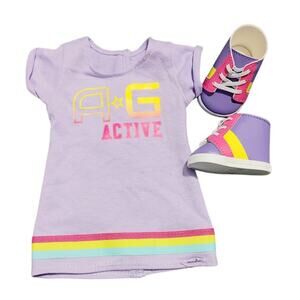 American Girl Show Your Sporty Side Doll Outfit Set T-Shirt Dress & Sneakers